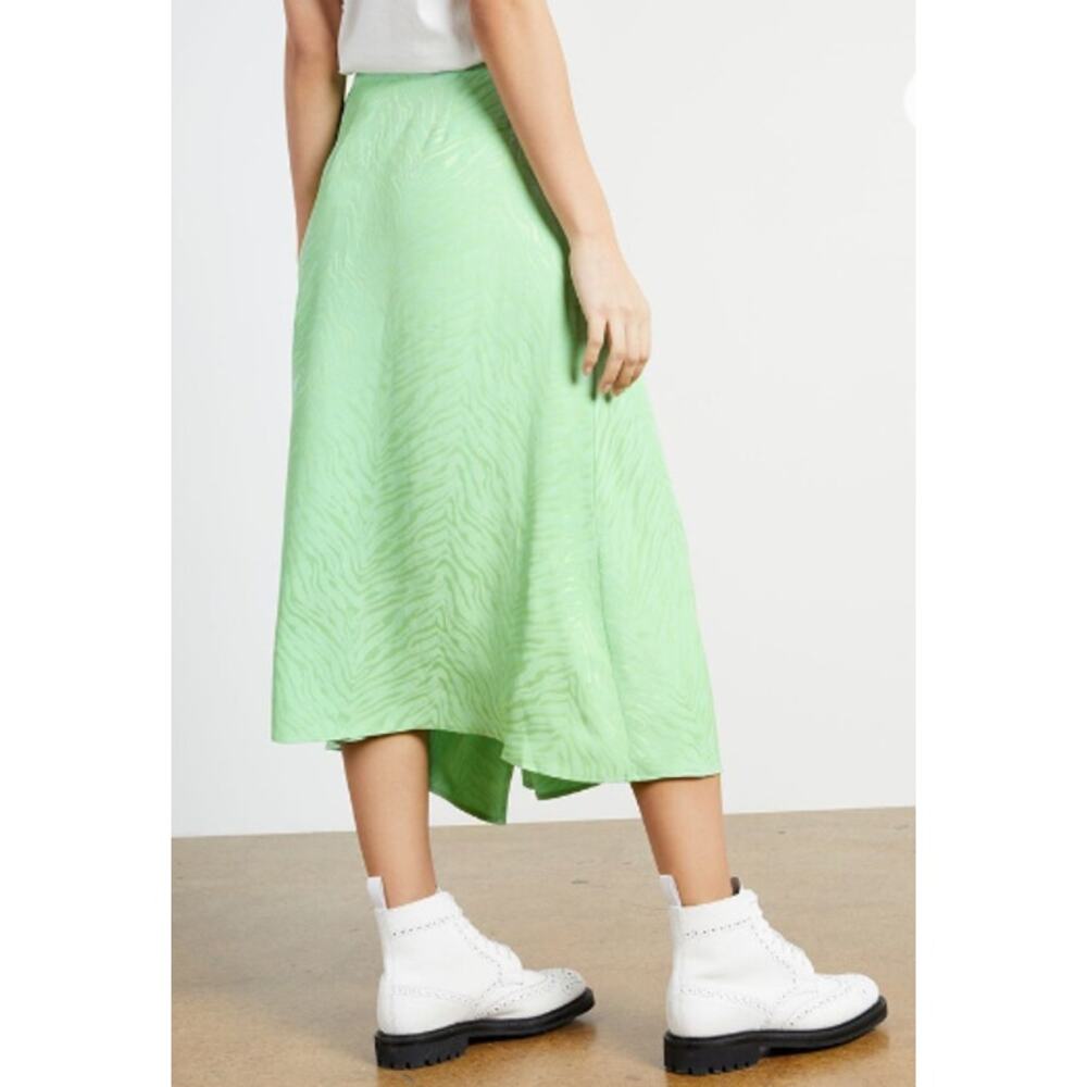 Ted Baker LULWRTH Green Button Front Waterfall Midi Skirt w/Split Ted 2 US 6 - Picture 11 of 12
